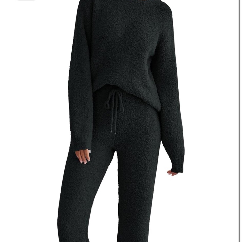 Cozy Black Knit Lounge Set